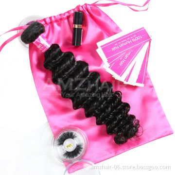 Amzhair 2020 New Arrival Burmese Cuticle Aligned Human Hair Deep Curly Wave Extension Bundles Wholesale Price Custom Packaging